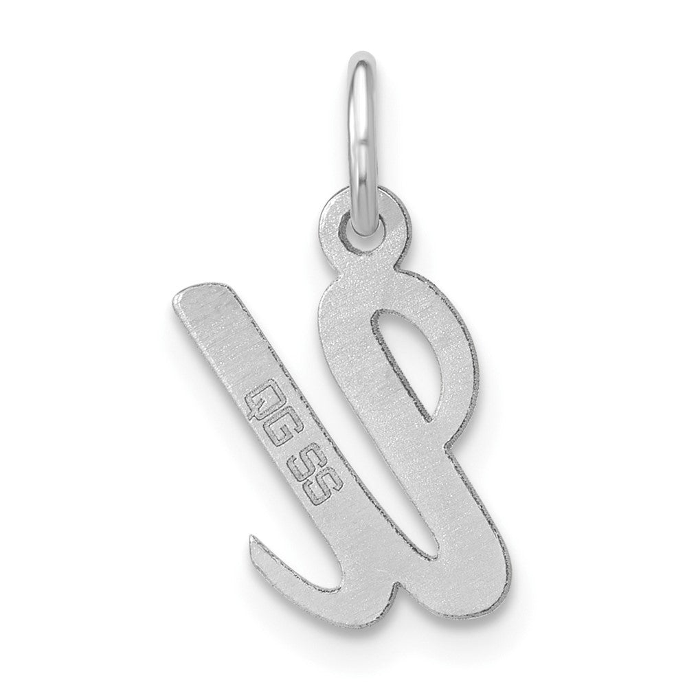 Sterling Silver Rhodium-plated Script Letter U Initial Charm