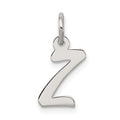 Sterling Silver Rhodium-plated Script Letter Z Initial Charm