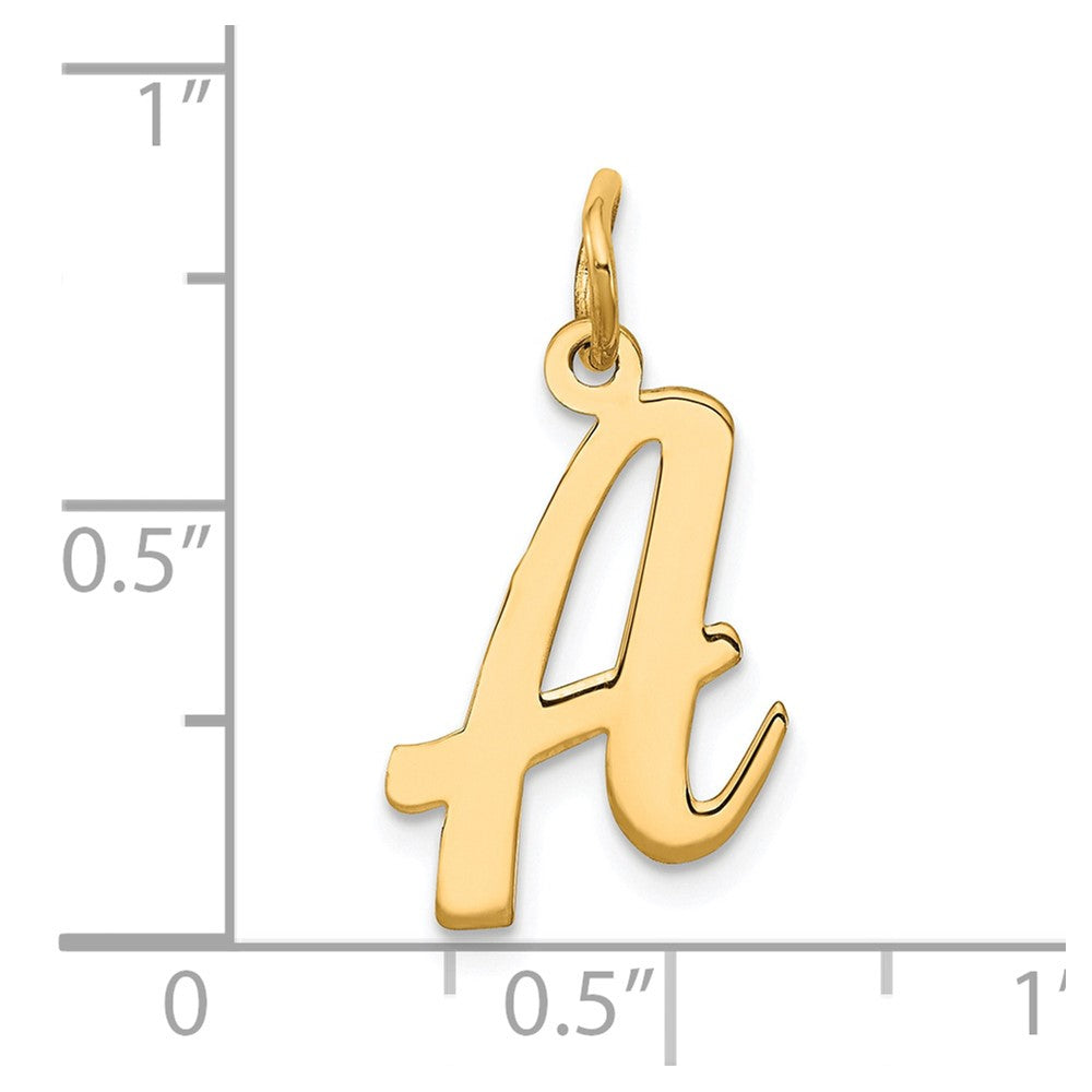 Sterling Silver Gold-plated Script Letter A Initial Charm