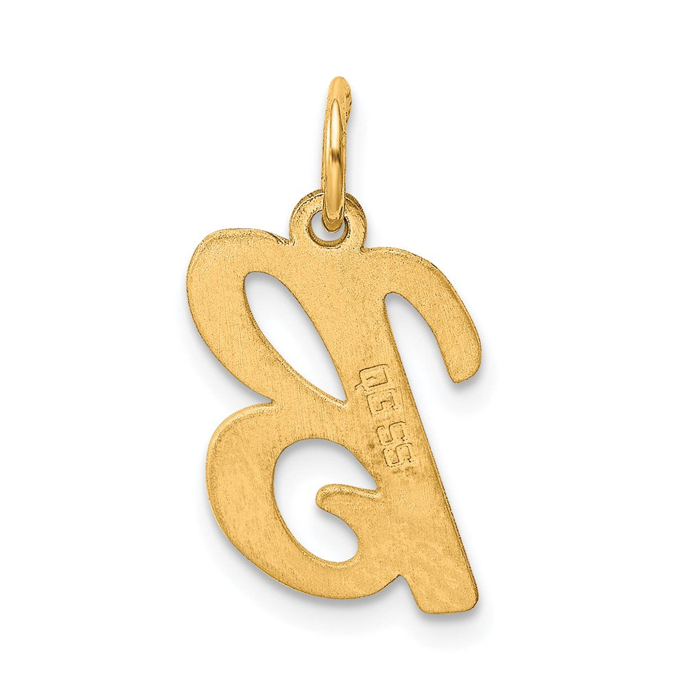 Sterling Silver Gold-plated Script Letter B Initial Charm