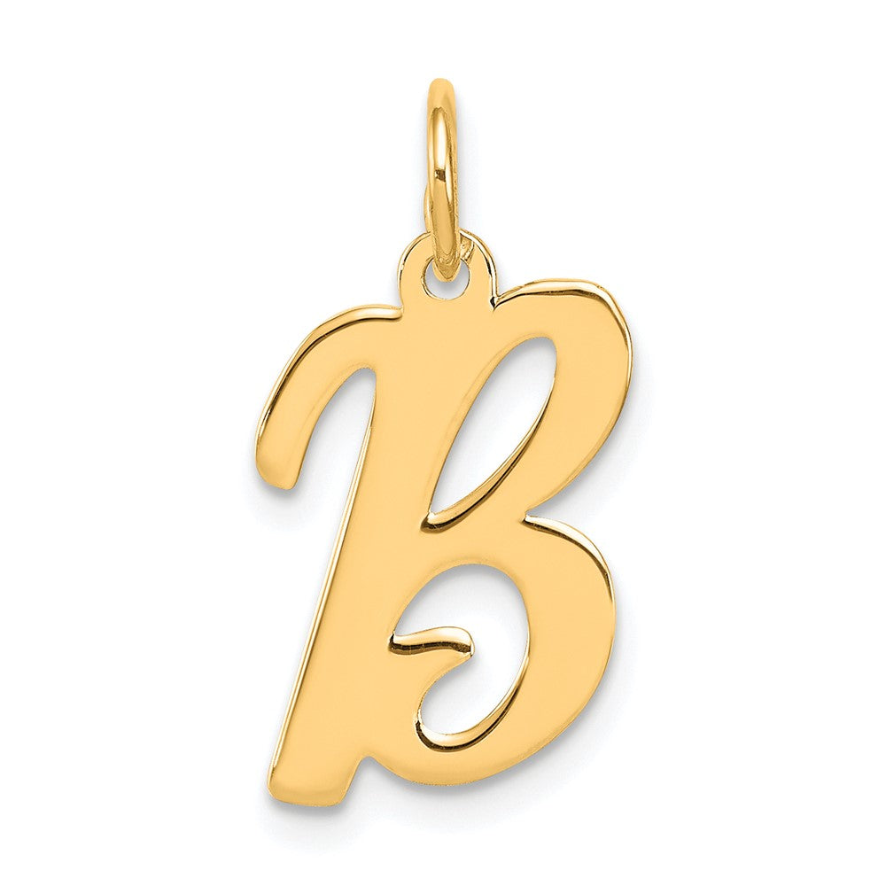 Sterling Silver Gold-plated Script Letter B Initial Charm