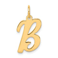 Sterling Silver Gold-plated Script Letter B Initial Charm