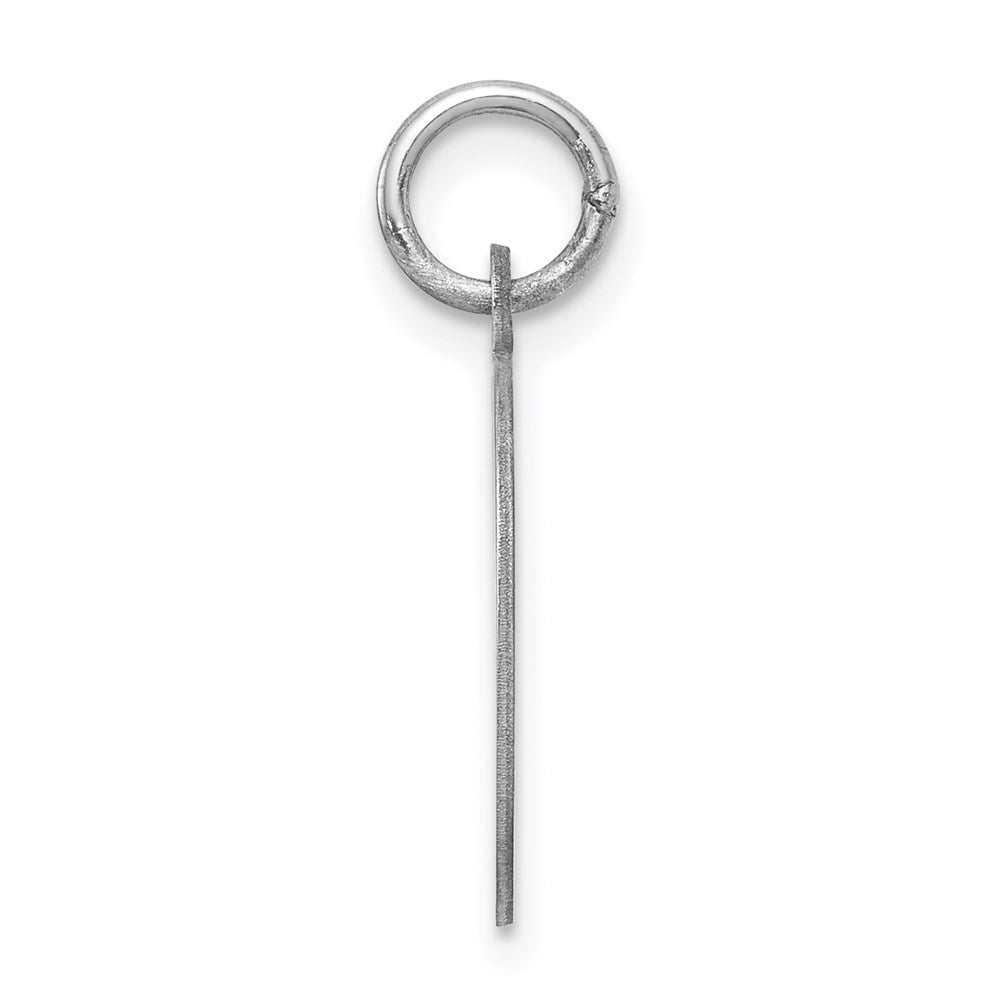 Sterling Silver Rhodium-plated Script Letter D Initial Charm