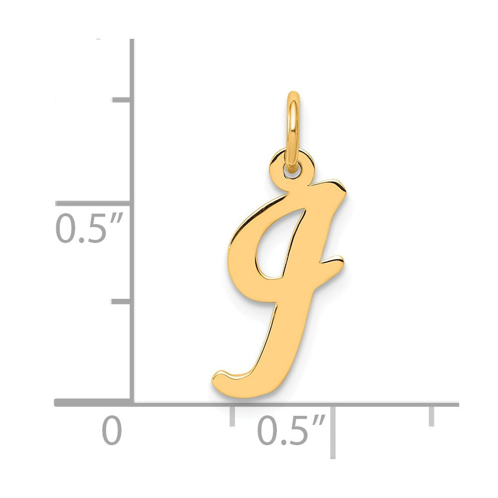 Sterling Silver Gold-plated Script Letter I Initial Charm