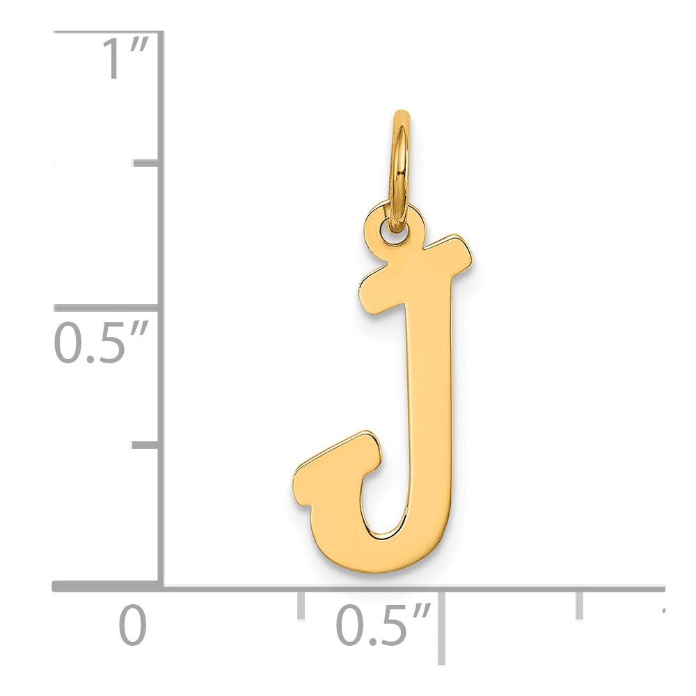 Sterling Silver Gold-plated Script Letter J Initial Charm