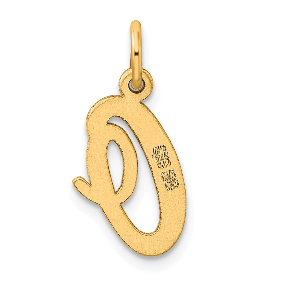 Sterling Silver Gold-plated Script Letter O Initial Charm