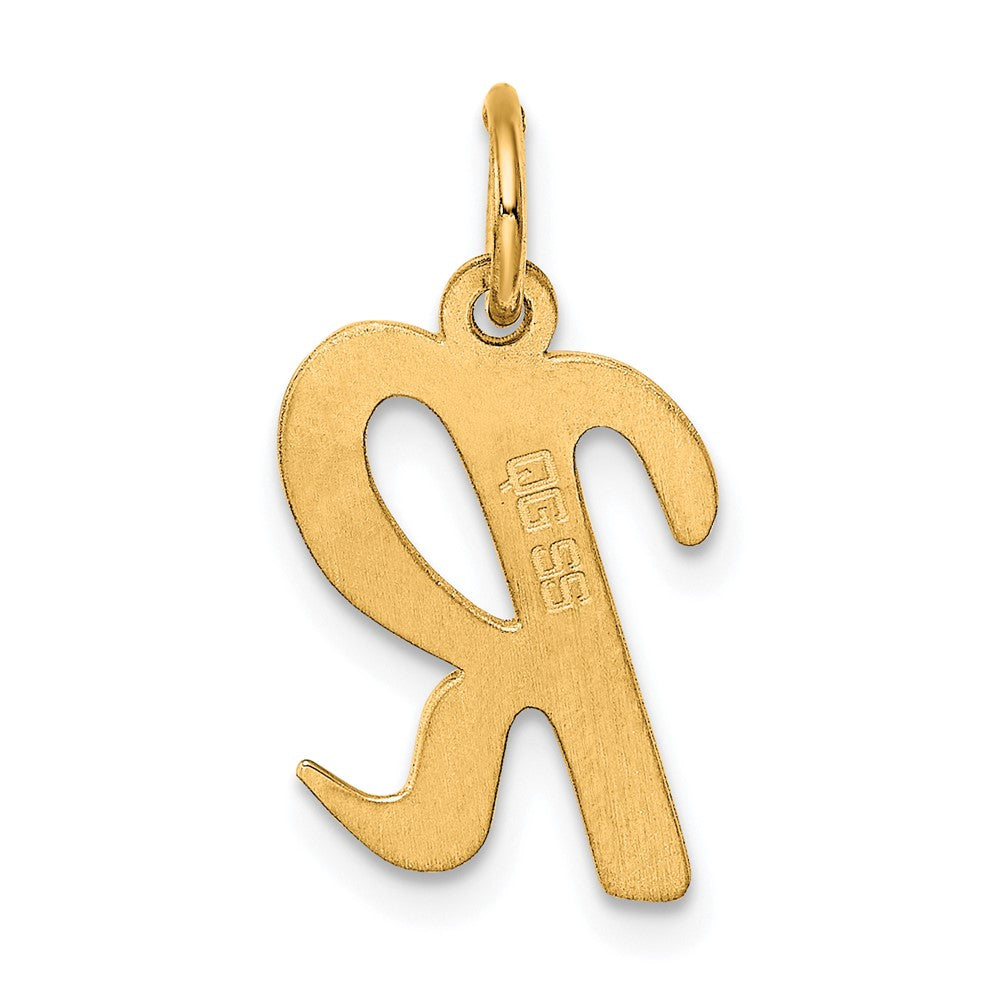 Sterling Silver Gold-plated Script Letter R Initial Charm