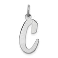 Sterling Silver Rhodium-plated Script Letter C Initial Charm