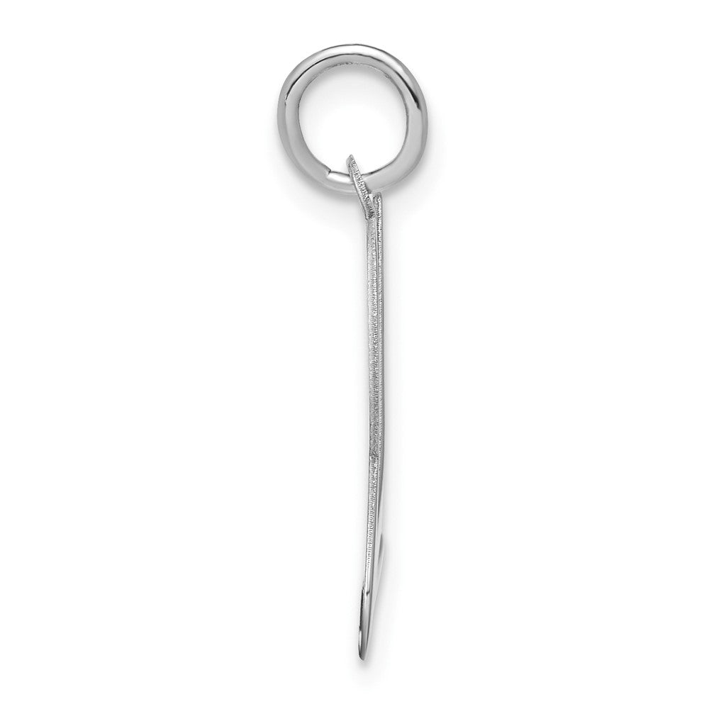 Sterling Silver Rhodium-plated Script Letter U Initial Charm