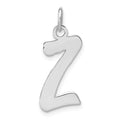 Sterling Silver Rhodium-plated Script Letter Z Initial Charm