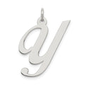 Sterling Silver Rhodium-plated Fancy Script Letter Y Initial Charm