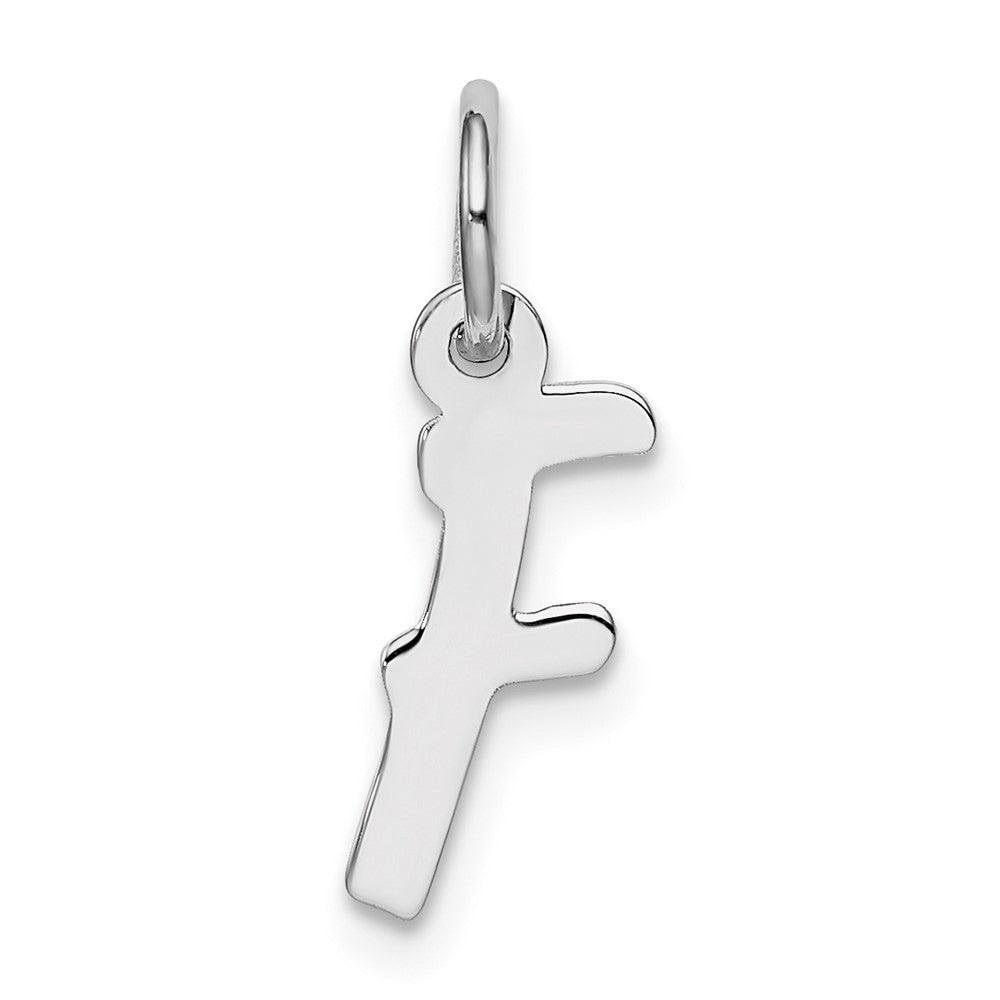 Sterling Silver Rhodium-plated Letter F Initial Charm