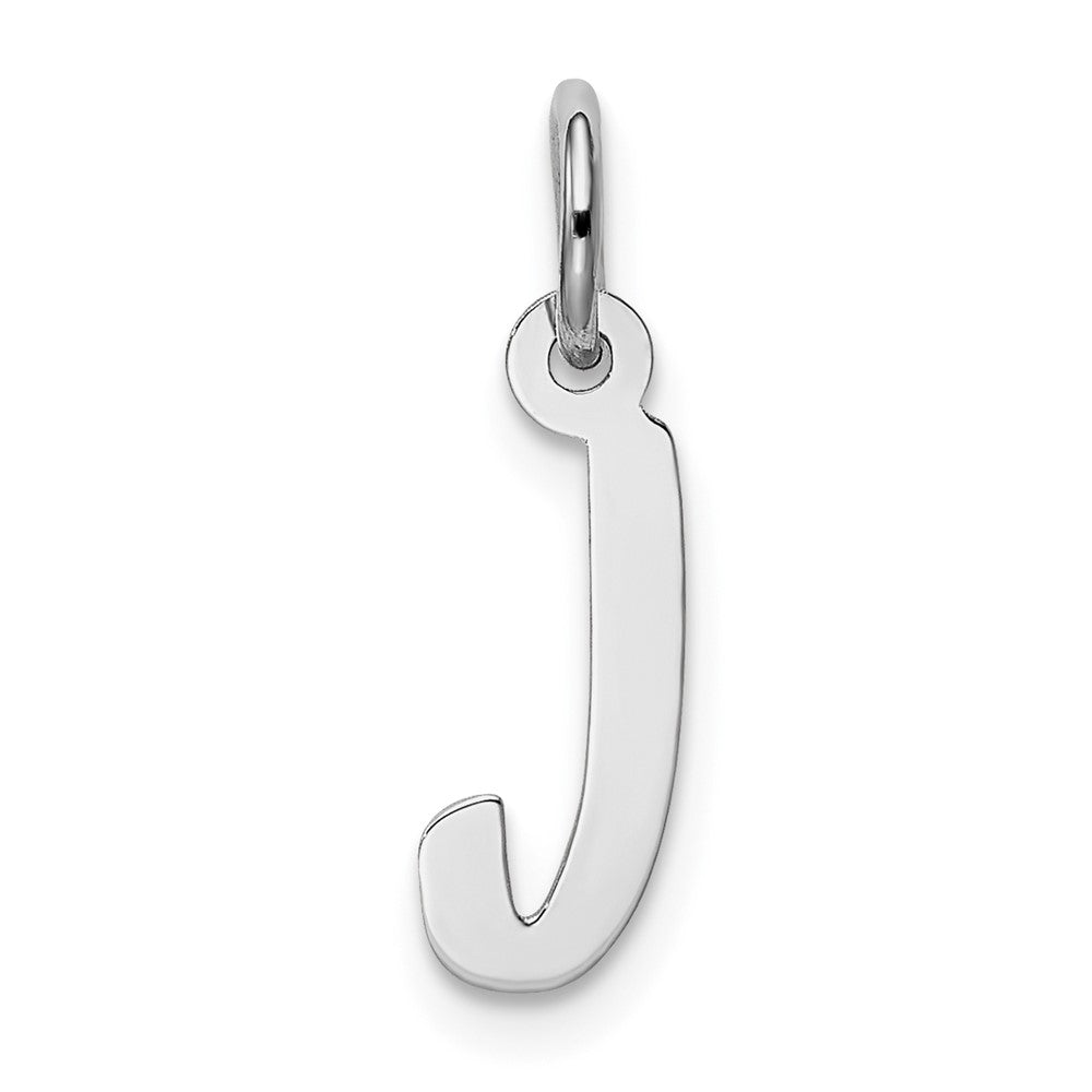 Sterling Silver Rhodium-plated Letter J Initial Charm