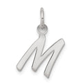 Sterling Silver Rhodium-plated Letter M Initial Charm