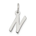 Sterling Silver Rhodium-plated Letter N Initial Charm