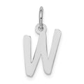 Sterling Silver Rhodium-plated Letter W Initial Charm