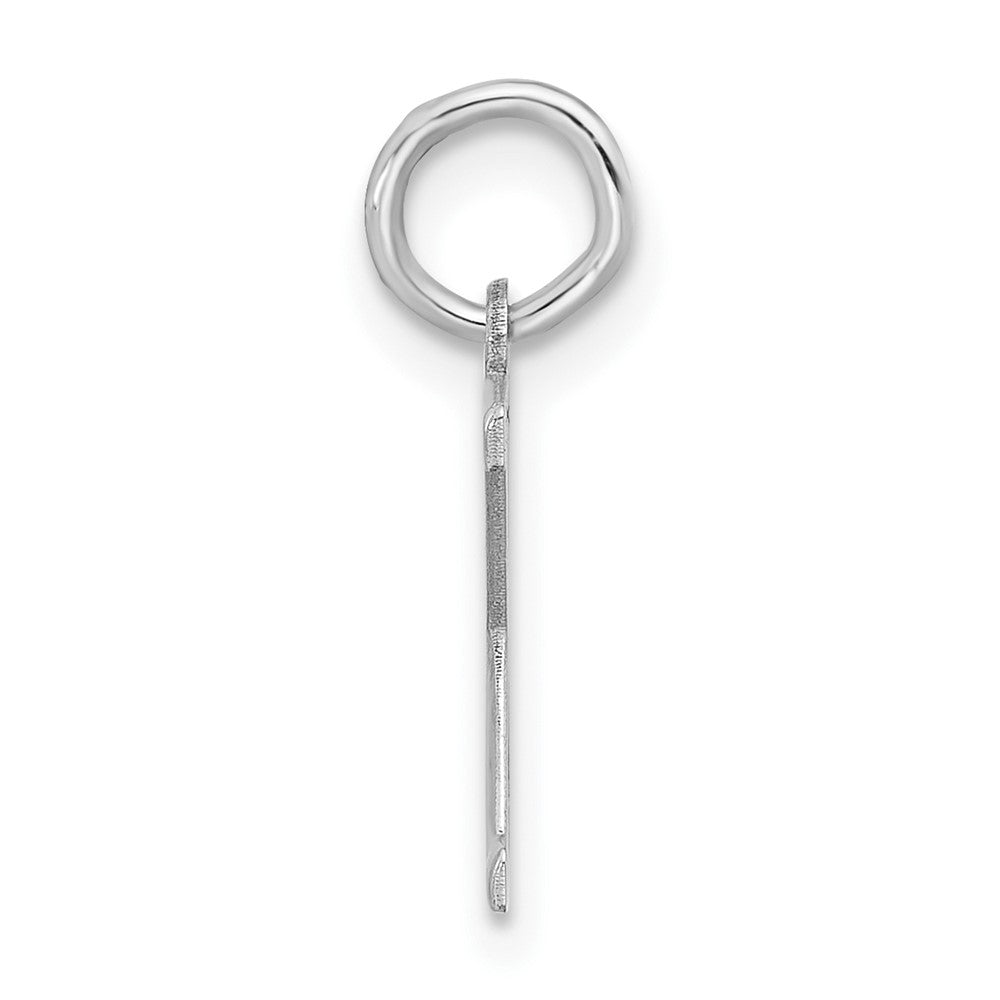 Sterling Silver Rhodium-plated Block Letter X Initial Charm