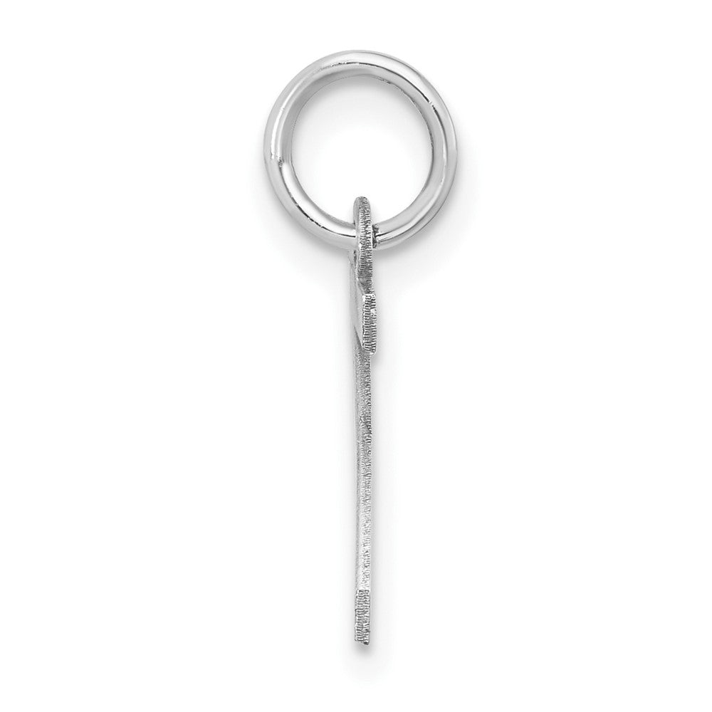 Sterling Silver Rhodium-plated Block Letter Z Initial Charm