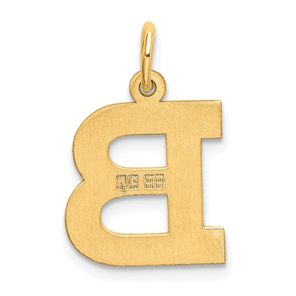 Sterling Silver Gold-Plated Block Letter B Initial Charm