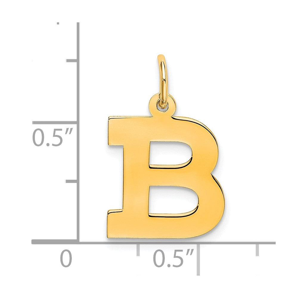 Sterling Silver Gold-Plated Block Letter B Initial Charm