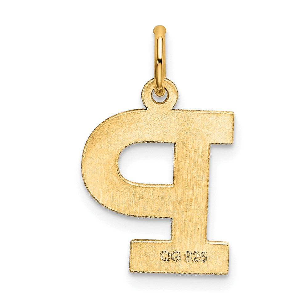 Sterling Silver Gold-Plated Block Letter P Initial Charm