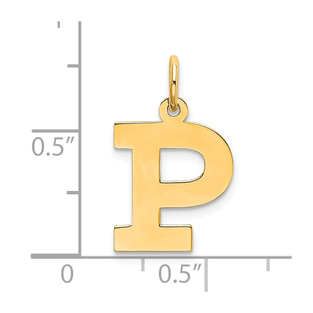 Sterling Silver Gold-Plated Block Letter P Initial Charm