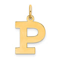Sterling Silver Gold-Plated Block Letter P Initial Charm