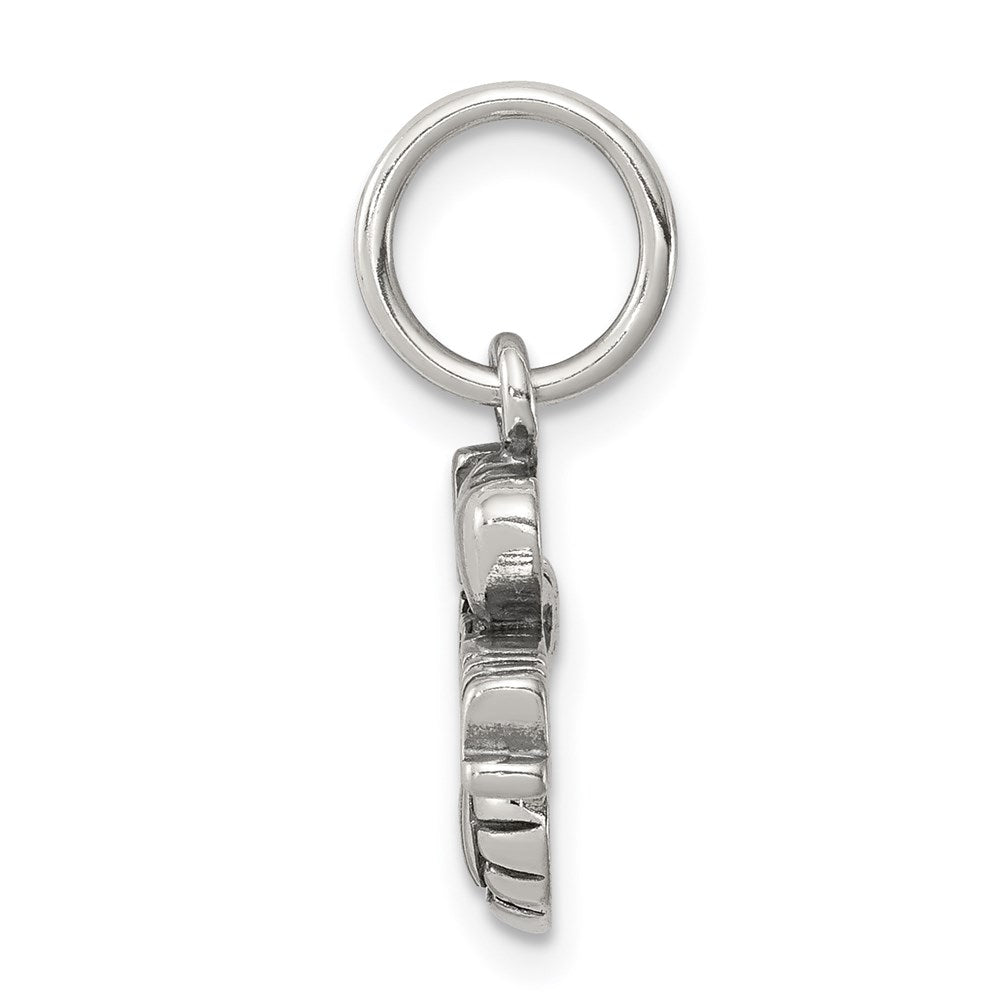 Sterling Silver Antique I (heart) Volleyball Charm
