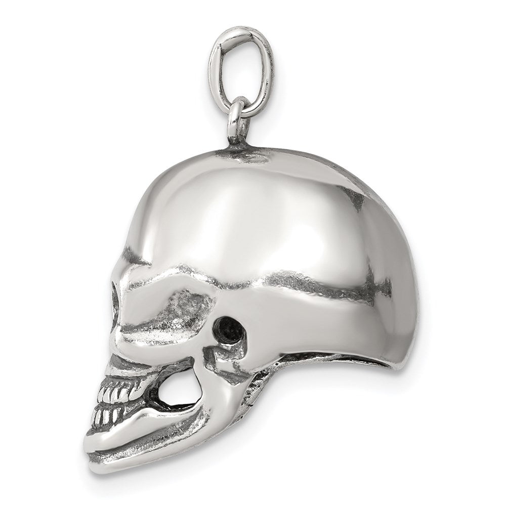Sterling Silver Antiqued Skull Pendant