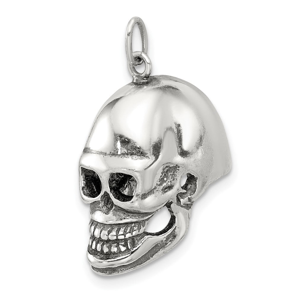 Sterling Silver Antiqued Skull Pendant