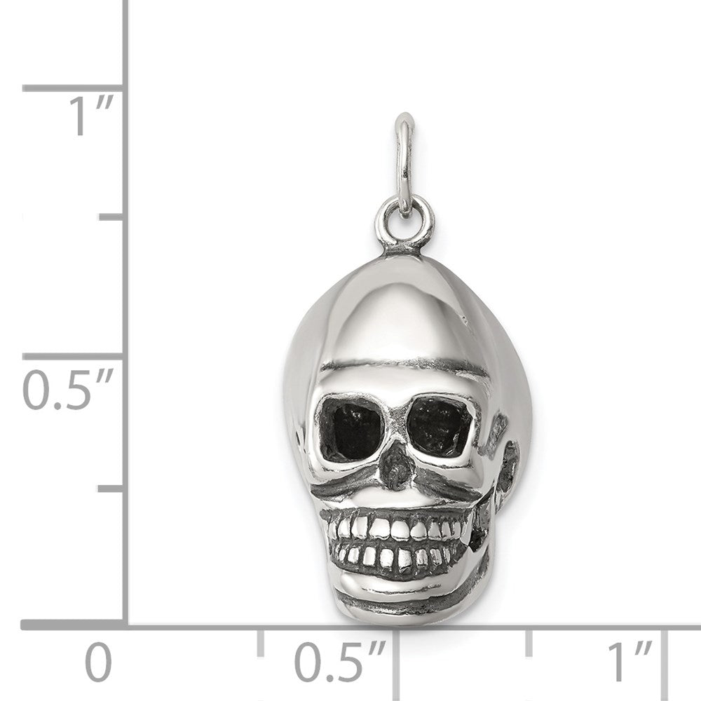 Sterling Silver Antiqued Skull Pendant