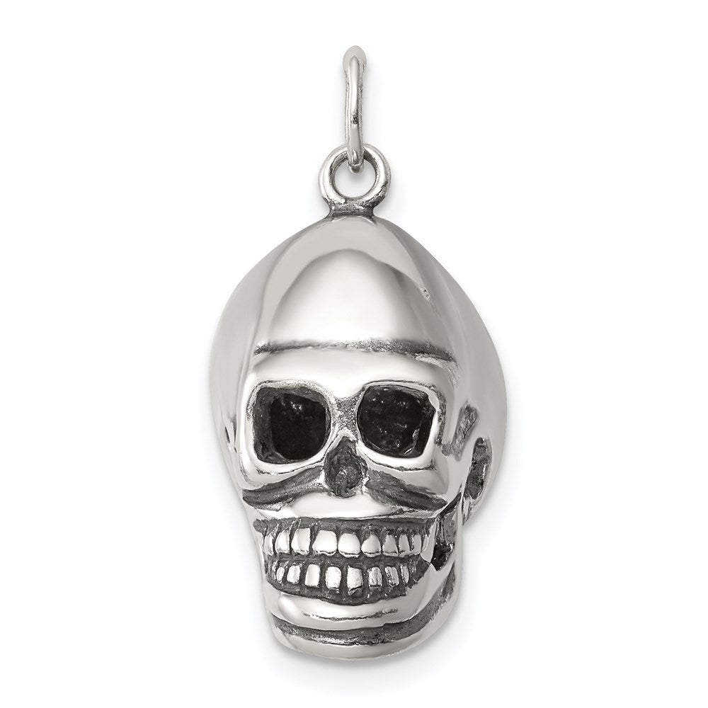 Sterling Silver Antiqued Skull Pendant