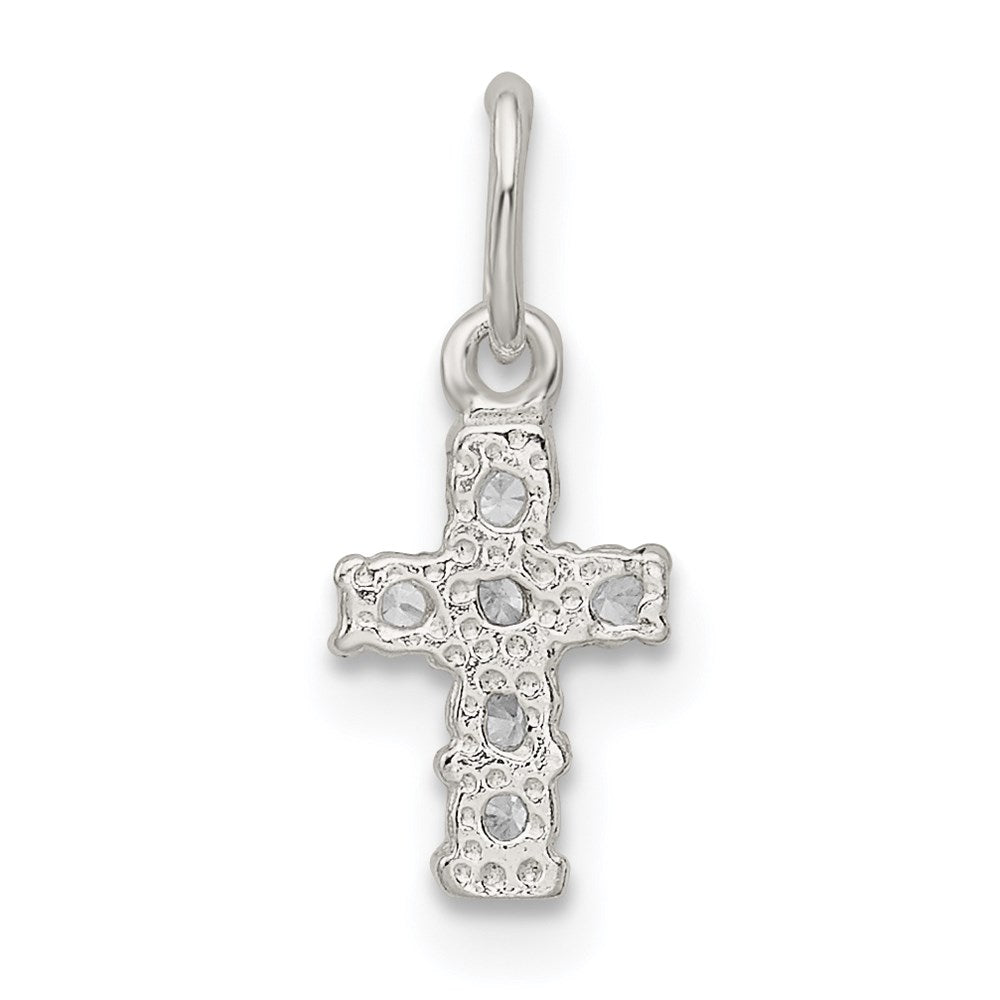 Sterling Silver CZ Cross Petite Charm