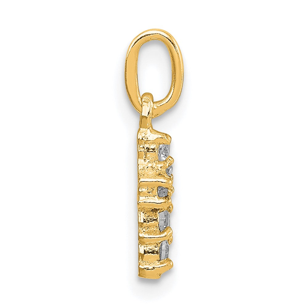 Sterling Silver 14K Gold-plated CZ Cross Petite Charm