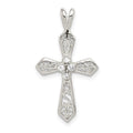 Sterling Silver Rhodium-plated CZ Passion Cross Pendant