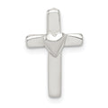 Sterling Silver Cross with Heart in the Center Chain Slide Pendant