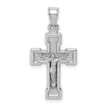 Sterling Silver Rhodium-plated Hollow Latin Crucifix Pendant