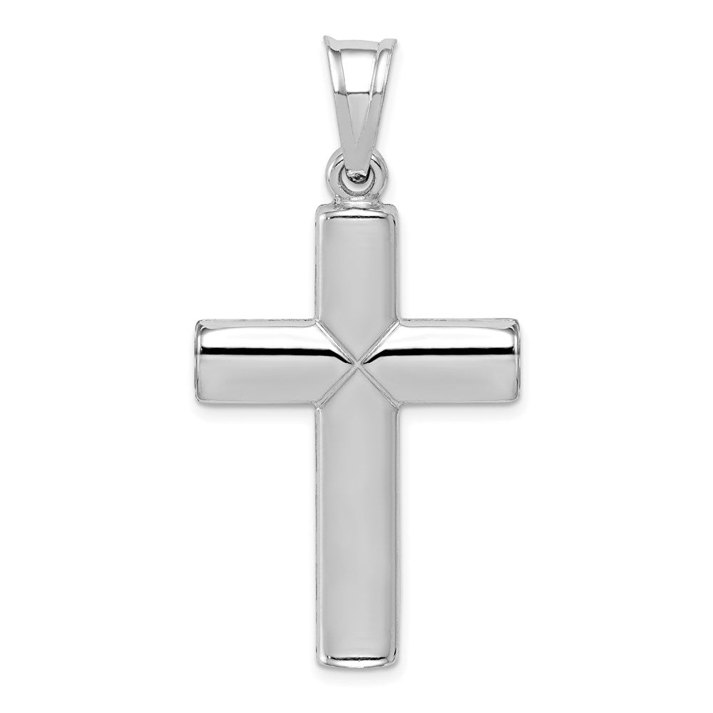 Sterling Silver Rhodium-plated Diamond Cut Cross Pendant