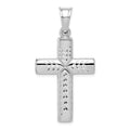 Sterling Silver Rhodium-plated Diamond Cut Cross Pendant