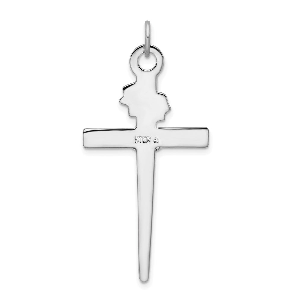 Sterling Silver Platinum-plated & 18k Gold-plated Crucifix Pendant