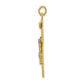 Sterling Silver Platinum-plated & 18k Gold-plated Crucifix Pendant