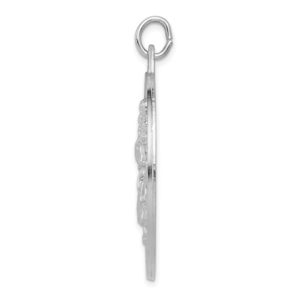 Sterling Silver Rhodium-plated Saint Christopher Medal