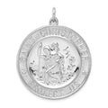 Sterling Silver Rhodium-plated Saint Christopher Medal
