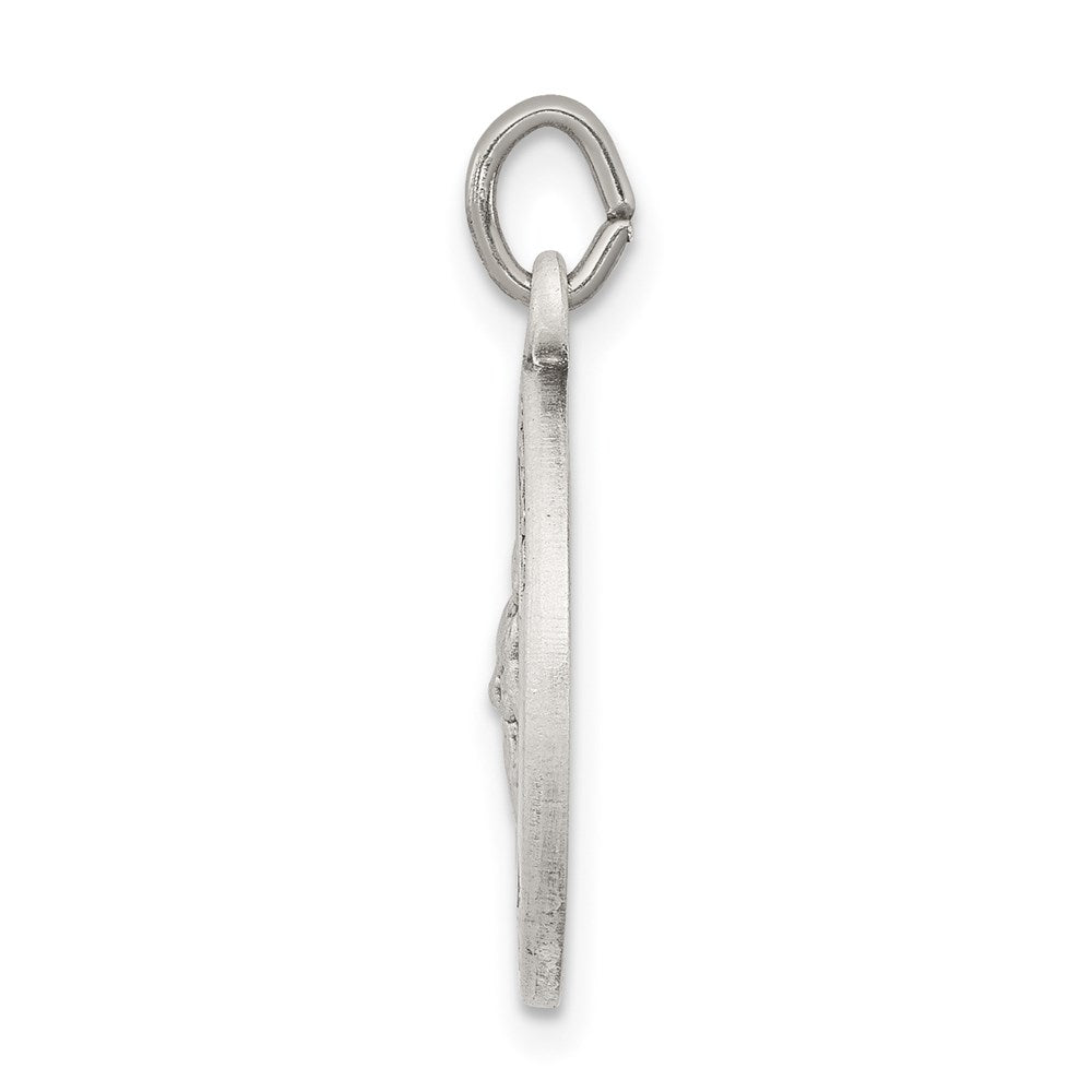Sterling Silver Antiqued St. Gerard Medal Pendant