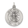 Sterling Silver Antiqued Saint Martha Medal