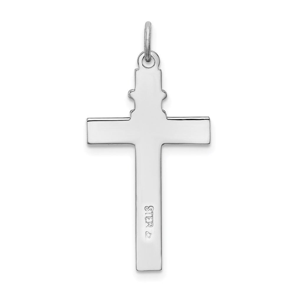 Sterling Silver Platinum-plated & Vermeil Rosary Cross Pendant