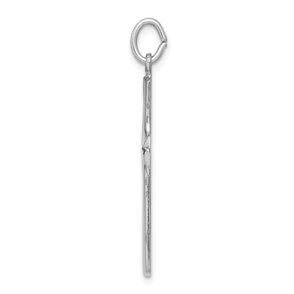 Sterling Silver Platinum-plated Enamel Cross Pendant