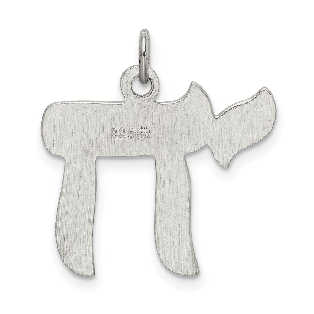 Sterling Silver Rhodium-plated Chai Pendant