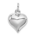 Sterling Silver Rhodium-plated Puffed Heart Charm