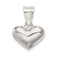 Sterling Silver Rhodium-plated Puffed Heart Charm